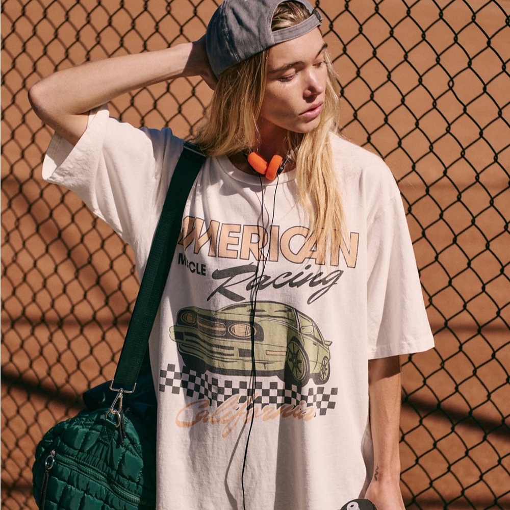 Free People Original Retro Brand Racing Boyfriend Tee